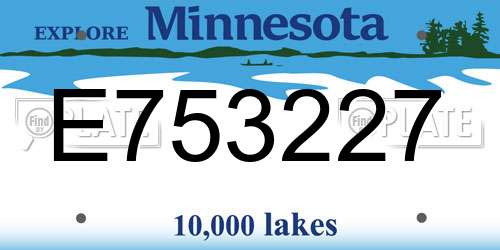 E753227 Minnesota License Plate