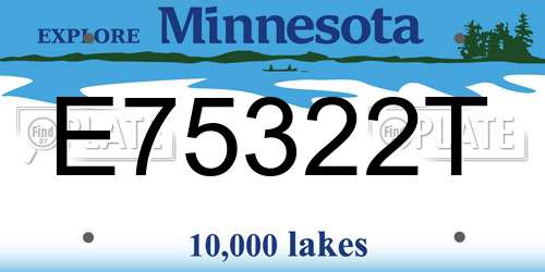 E75322T Minnesota License Plate