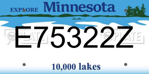E75322Z Minnesota License Plate