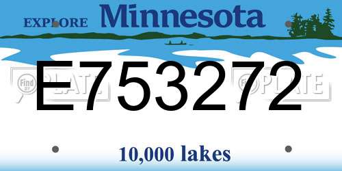 E753272 Minnesota License Plate
