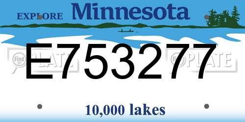 E753277 Minnesota License Plate