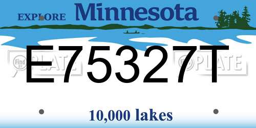 E75327T Minnesota License Plate