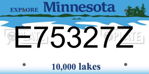 E75327Z Minnesota License Plate