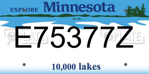 E75377Z Minnesota License Plate