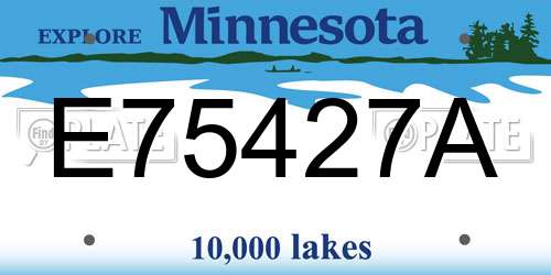 E75427A Minnesota License Plate
