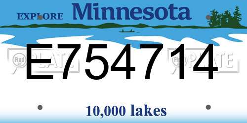 E754714 Minnesota License Plate