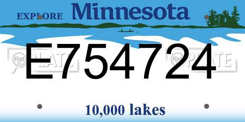 E754724 Minnesota License Plate