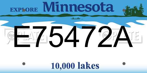 E75472A Minnesota License Plate