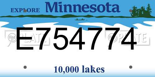 E754774 Minnesota License Plate