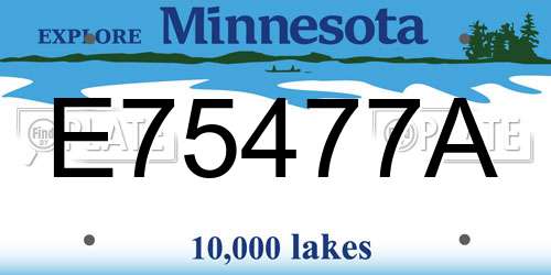 E75477A Minnesota License Plate