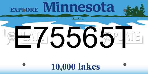 E75565T Minnesota License Plate