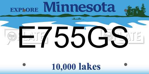 E755GS Minnesota License Plate