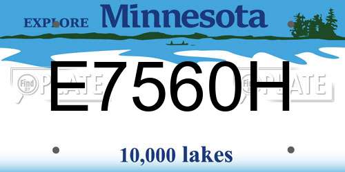 E7560H Minnesota License Plate