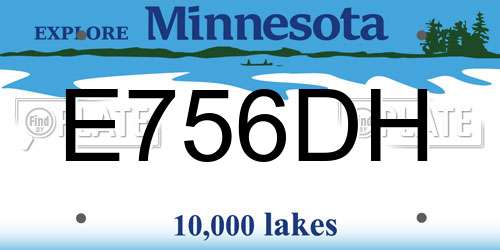 E756DH Minnesota License Plate