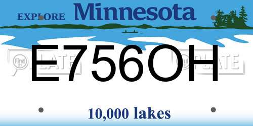 E756OH Minnesota License Plate
