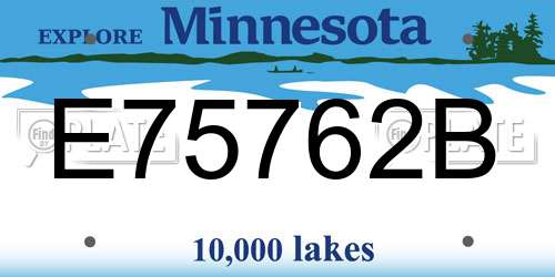 E75762B Minnesota License Plate