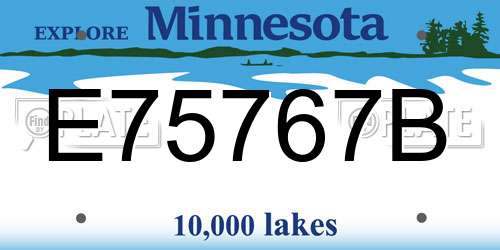 E75767B Minnesota License Plate