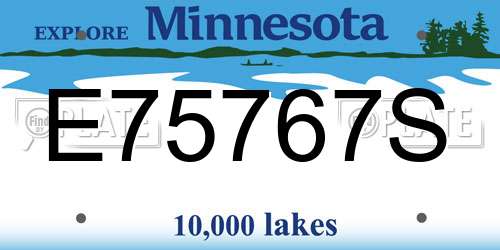 E75767S Minnesota License Plate