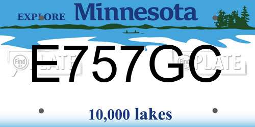 E757GC Minnesota License Plate