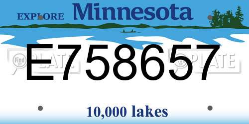 E758657 Minnesota License Plate