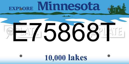E75868T Minnesota License Plate
