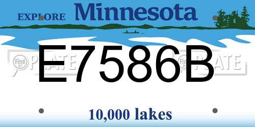 E7586B Minnesota License Plate