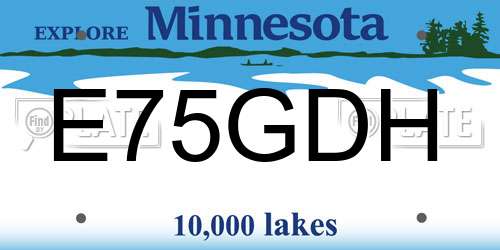 E75GDH Minnesota License Plate