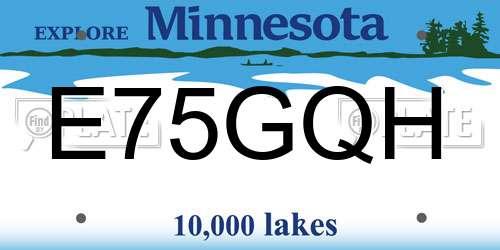 E75GQH Minnesota License Plate