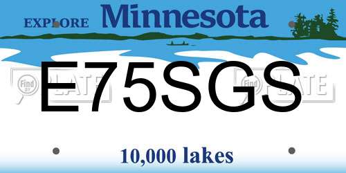 E75SGS Minnesota License Plate