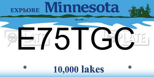 E75TGC Minnesota License Plate