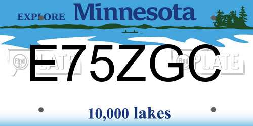E75ZGC Minnesota License Plate