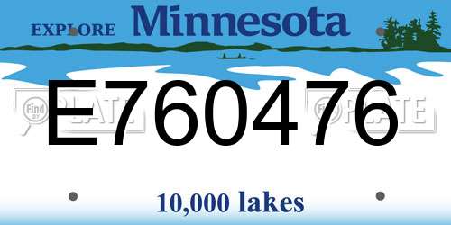 E760476 Minnesota License Plate