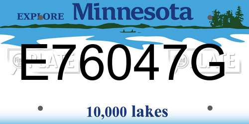 E76047G Minnesota License Plate