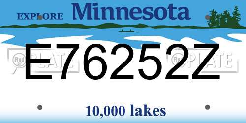 E76252Z Minnesota License Plate