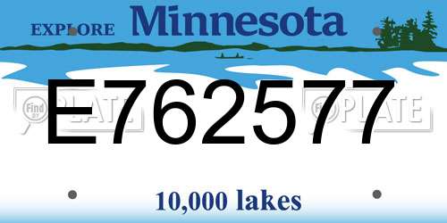 E762577 Minnesota License Plate