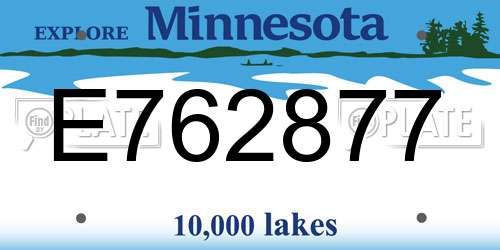 E762877 Minnesota License Plate