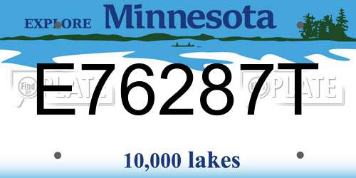 E76287T Minnesota License Plate