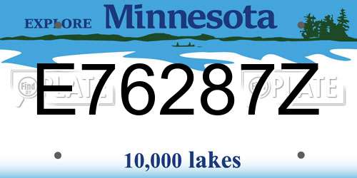 E76287Z Minnesota License Plate