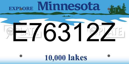 E76312Z Minnesota License Plate