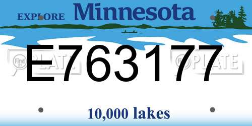 E763177 Minnesota License Plate