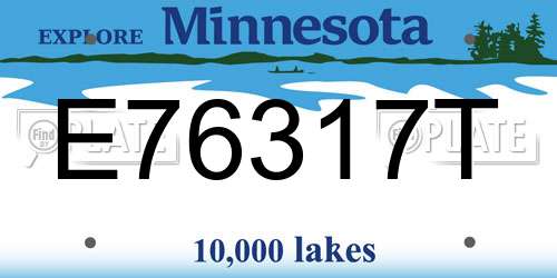 E76317T Minnesota License Plate