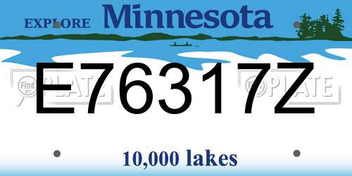 E76317Z Minnesota License Plate