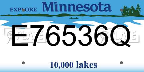 E76536Q Minnesota License Plate