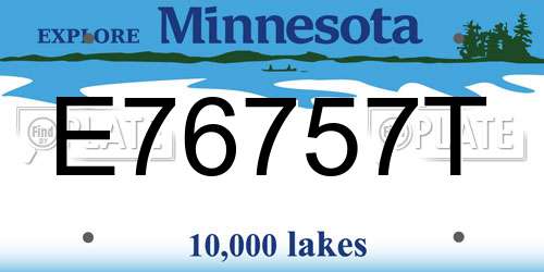 E76757T Minnesota License Plate