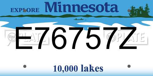 E76757Z Minnesota License Plate