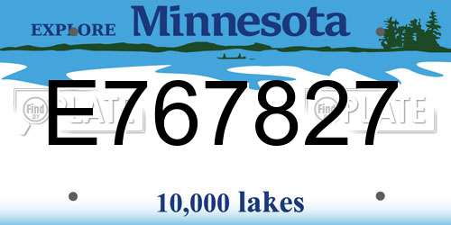 E767827 Minnesota License Plate