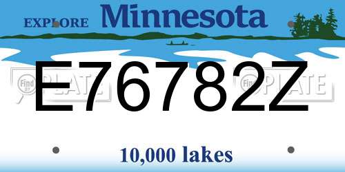 E76782Z Minnesota License Plate
