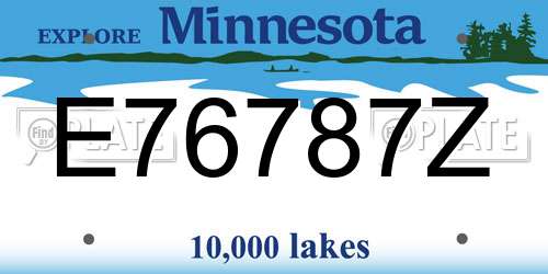E76787Z Minnesota License Plate