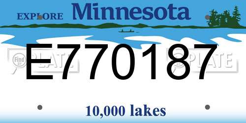 E770187 Minnesota License Plate