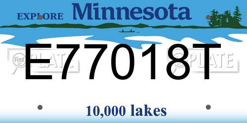 E77018T Minnesota License Plate
